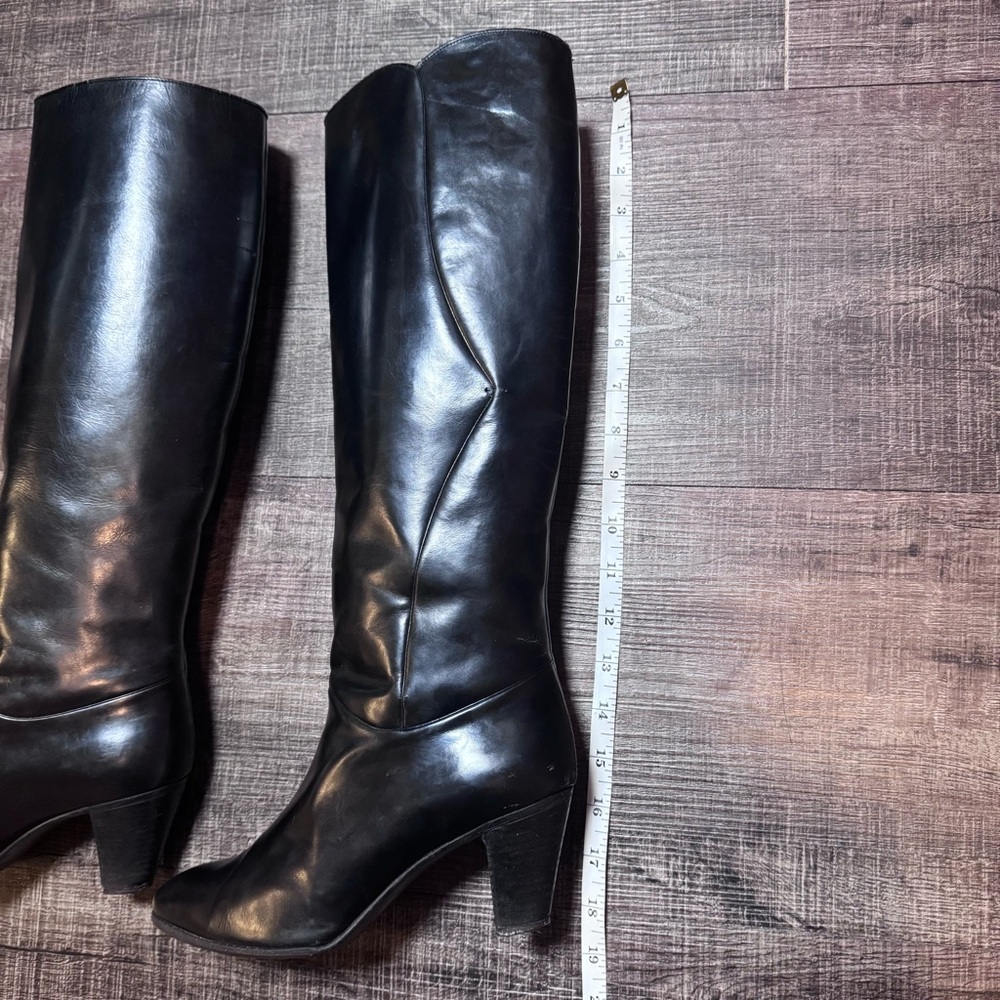 Vintage Gucci Black Leather Heeled Riding Boots - Picture 10 of 15